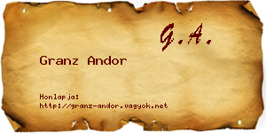 Granz Andor névjegykártya